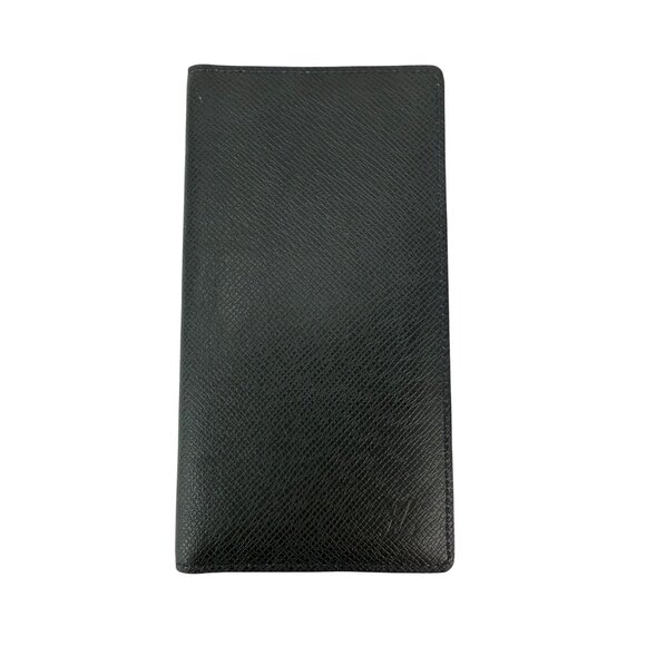 LOUIS VUITTON Taiga Brazza Long Bifold Dark Blue Leather Wallet - Picture 1 of 9